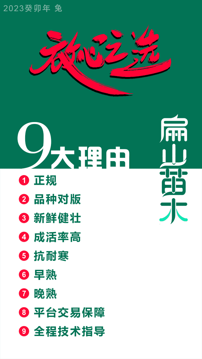 扁山（shān）苗木放心之選