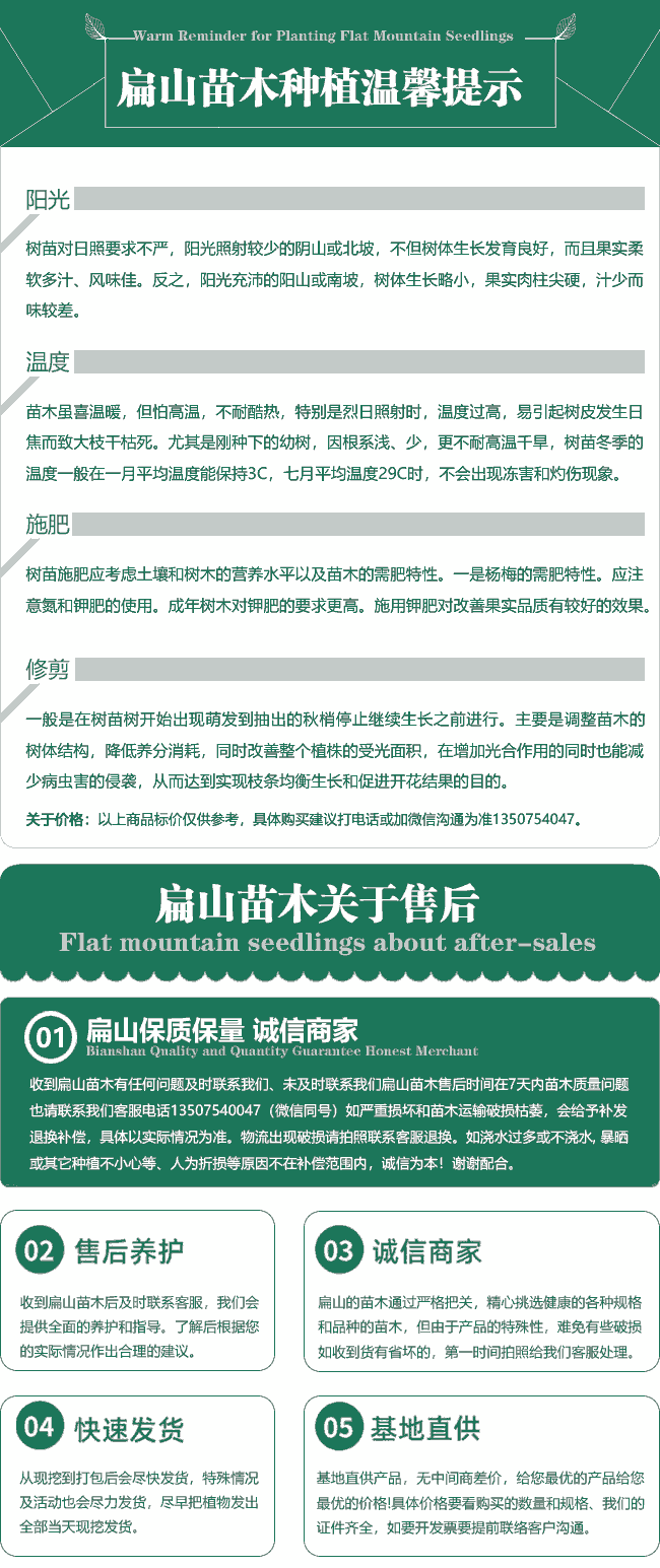 扁山苗木培育售後